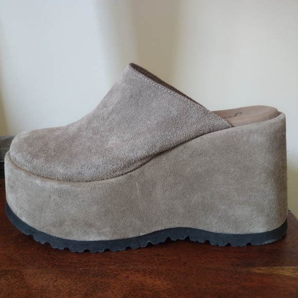 Free People Taupe Avery Platform Mules Size 37 (6.5-7) - Picture 5 of 13
